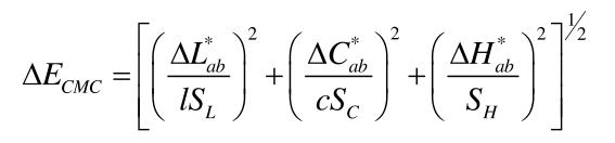 CMC色差公式形式